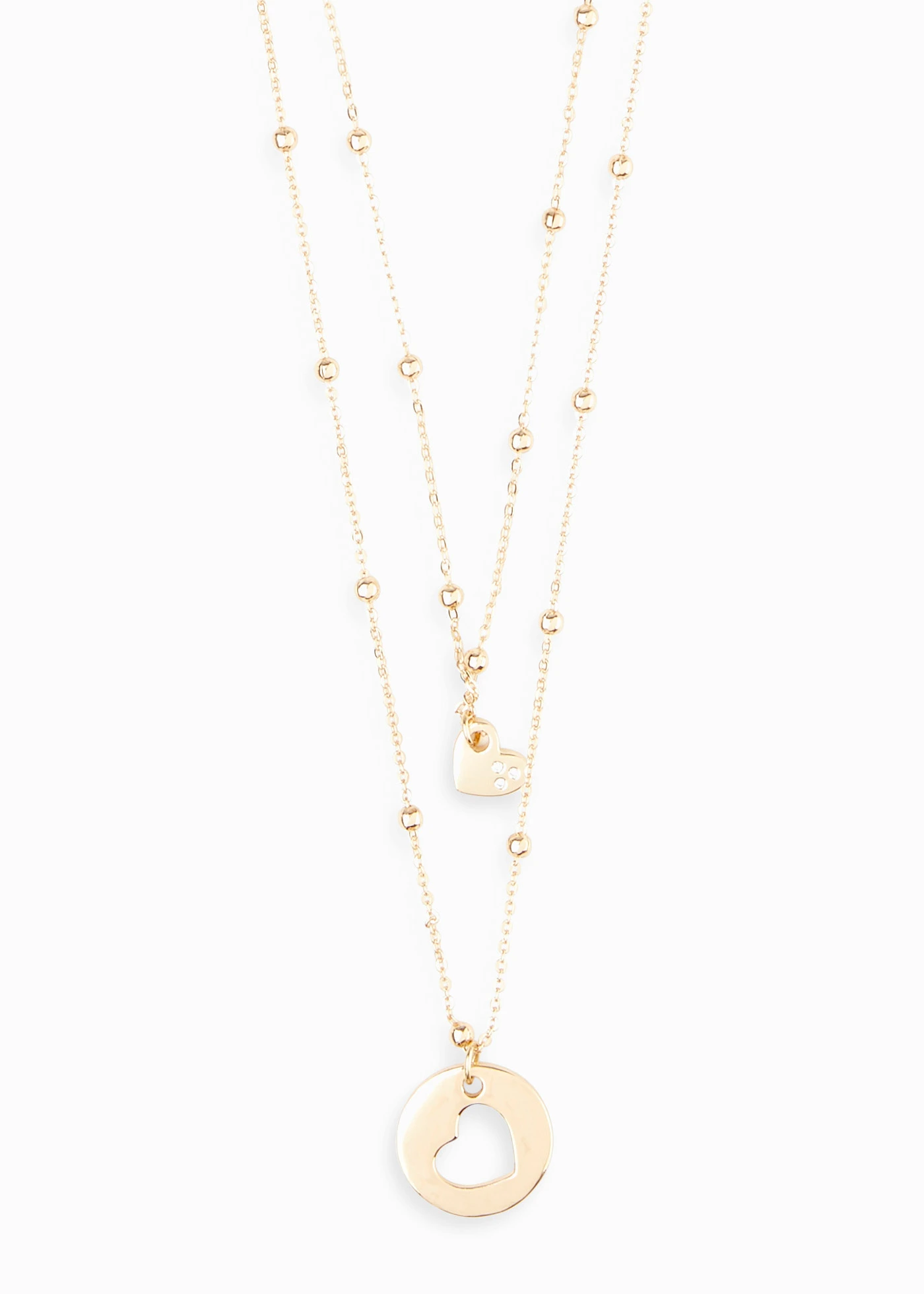 Colliers (ens. 2 pces) avec pendentifs cœurs • couleur dorée • Boutique bonprix