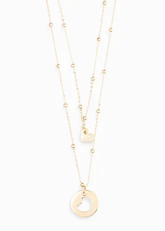 Colliers (ens. 2 pces) avec pendentifs cœurs • couleur dorée • Boutique bonprix