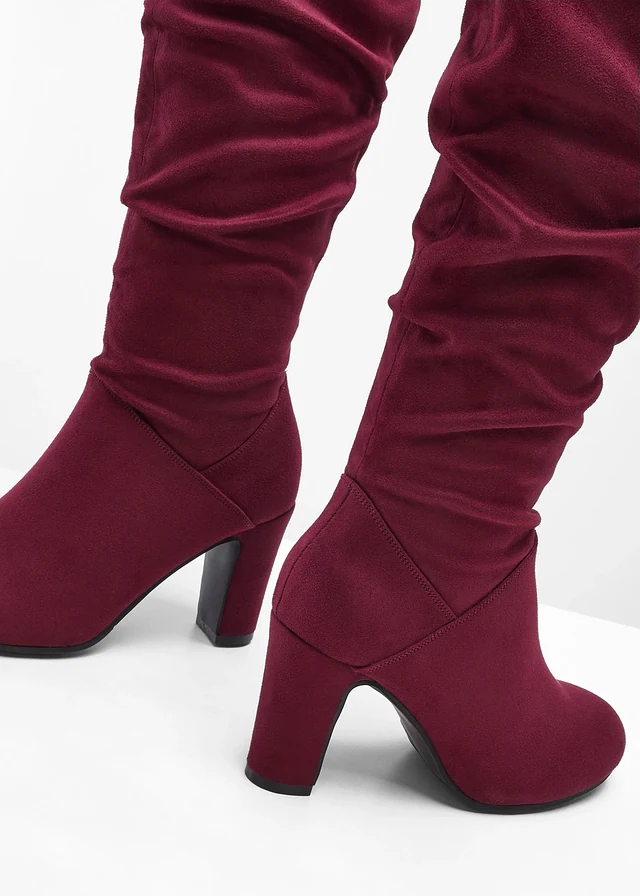 Laarzen met plooitjes • esdoornrood • product-page.page-title-suffix