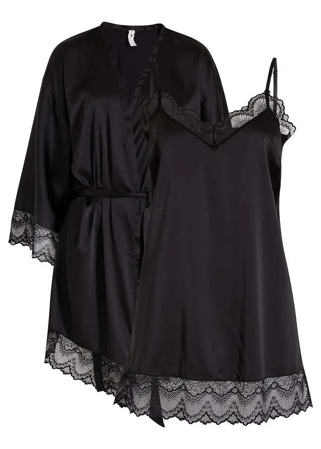 Kimono en slipdress (2-dlg. set)