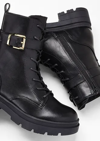 Boots lacées avec boucle • noir • Boutique bonprix