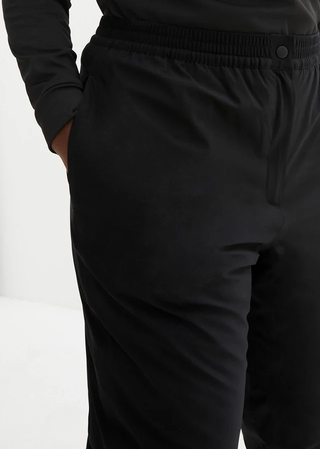 Termo kalhoty s flísovou podšívkou a pohodlným pasem, nepromokavé • černá plus size • bonprix obchod