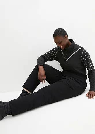 Termo kalhoty s flísovou podšívkou a pohodlným pasem, nepromokavé • černá plus size • bonprix obchod