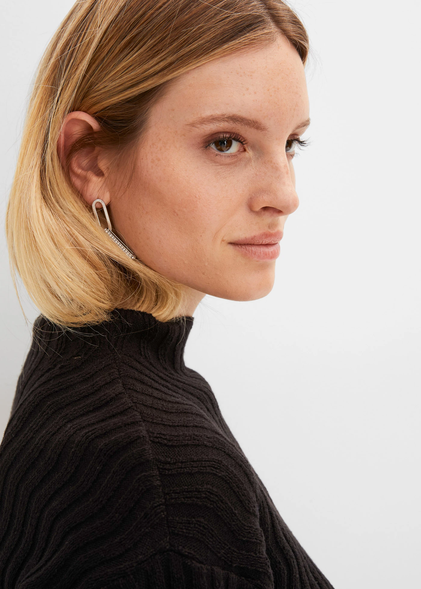 Trui met structuur • zwart • bonprix online shop