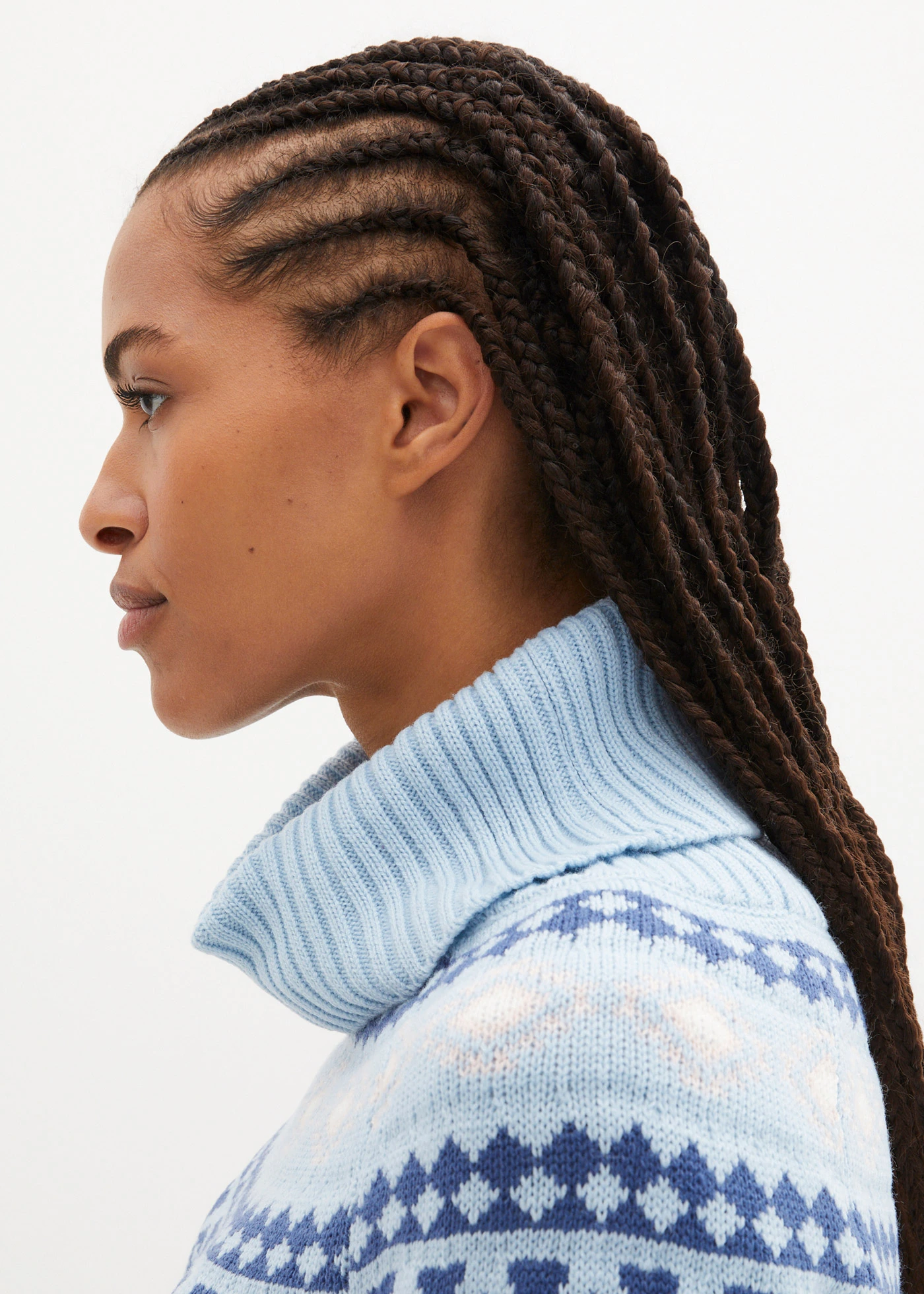 Pull col roulé norvégien • bleu brume motif norvégien • Boutique bonprix