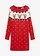 Robe de Noël en maille renne, Couleur: rouge
