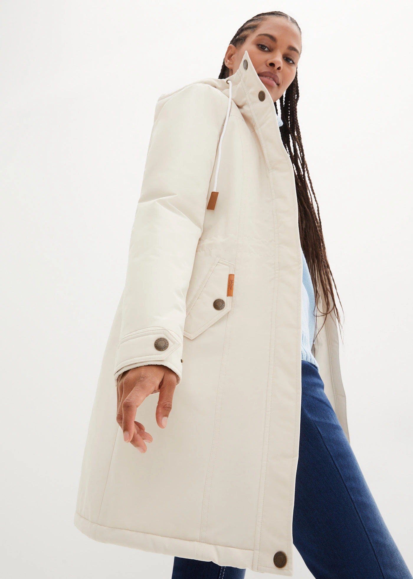 Lange outdoor jas • kiezelgrijs • bonprix online shop