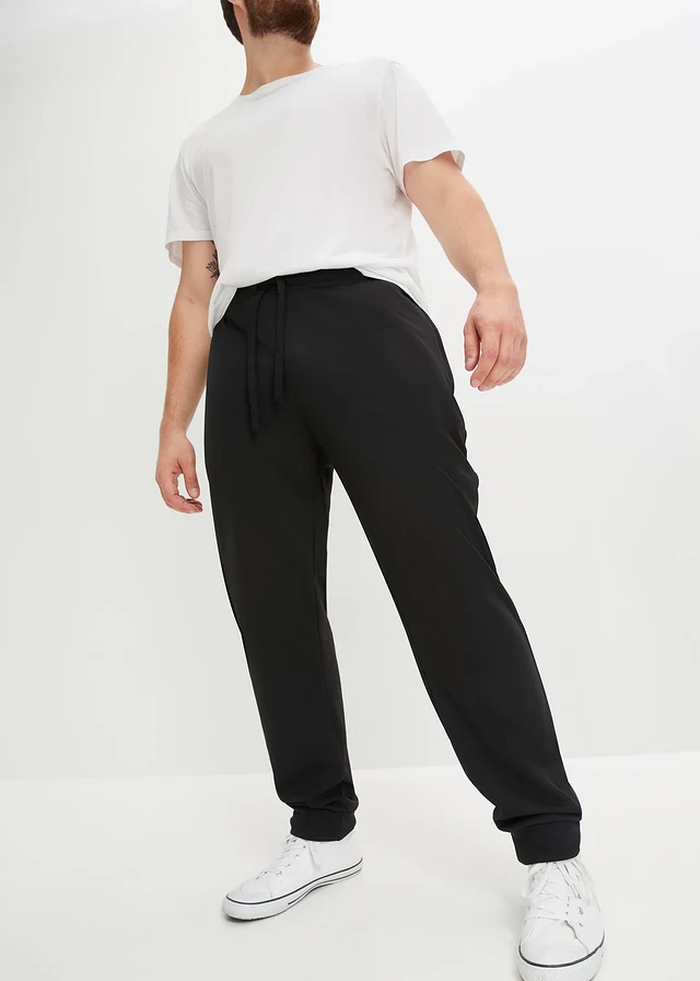 Pantalon de jogging chaud avec poches zippées pratiques, Couleur: noir