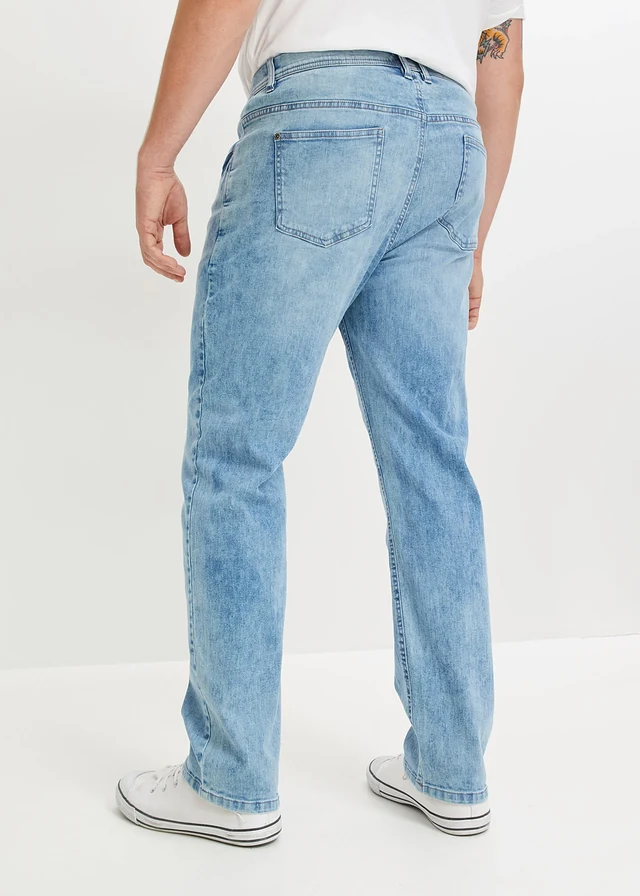 Jean regular, droit, Couleur: bleu moyen denim