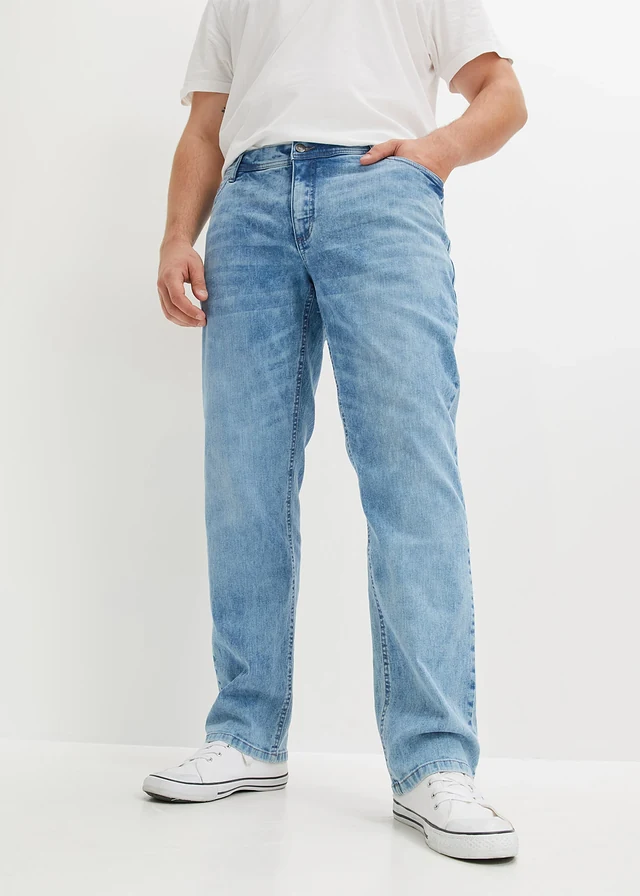 Jean regular, droit, Couleur: bleu moyen denim