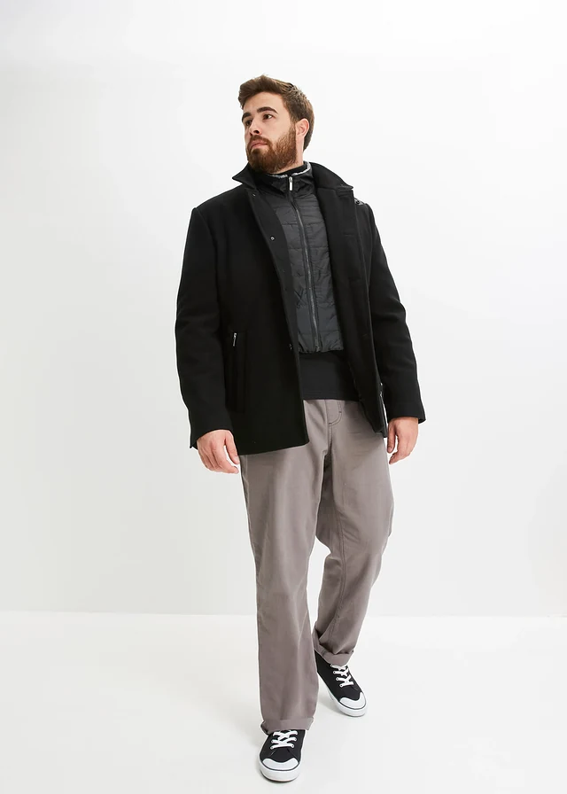 Regular fit instapbroek met comfortabele band, straight (set van 2), Kleur: donkerblauw+rookgrijs