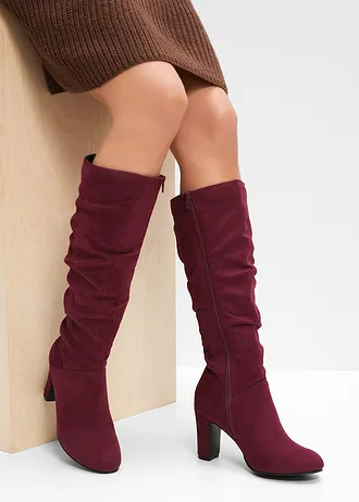 Laarzen met plooitjes • esdoornrood • bonprix online shop