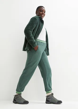 Teplákové kalhoty z bavlněné směsi (2 ks v balení), barva: černá +tmavě zelená melír