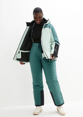 Lyžařská funkční bunda s větracími otvory, nepromokavá, barva: světle rákosovo-šedozelená