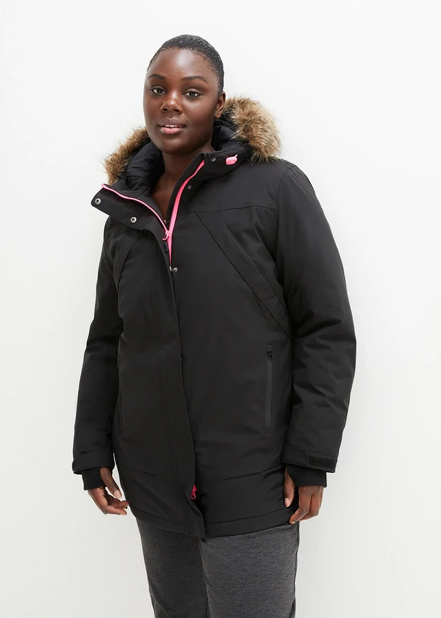 Parka imperméable et rembourrée, Couleur: noir