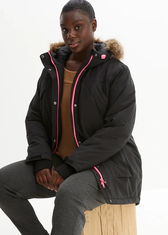Nepromokavá funkční parka • černá plus size • bonprix obchod