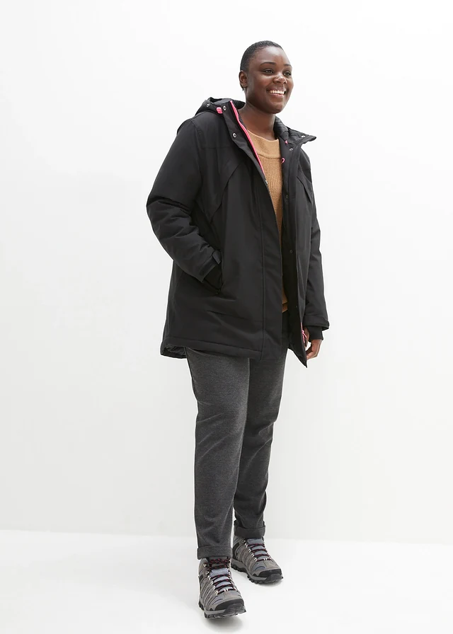 Waterdichte outdoor parka, Kleur: zwart