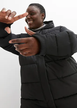 Funkční prošívaný kabát, voděodolný, barva: černá