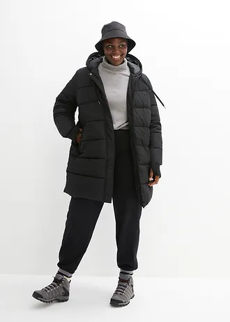 Funkční prošívaný kabát, voděodolný, barva: černá