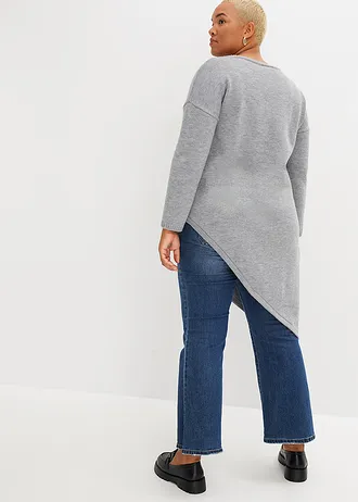 Pull long, Couleur: gris clair chiné
