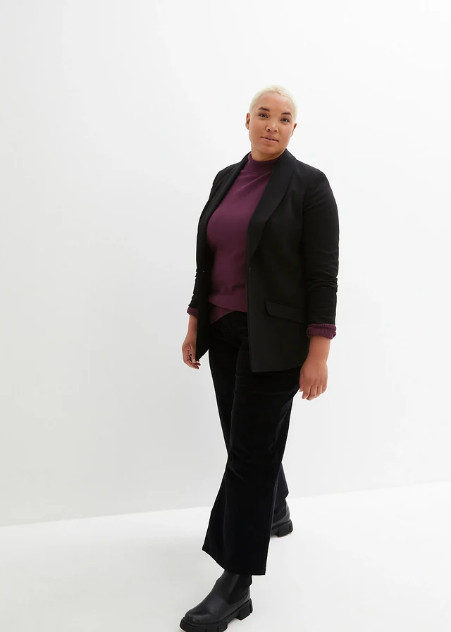 Corduroy broek in Marlene Dietrich stijl, Kleur: zwart