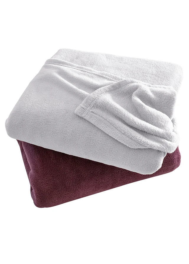 Plaid toucher cachemire, Couleur: prune