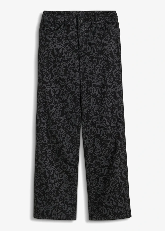Jean large taille mi-haute à motif brillant