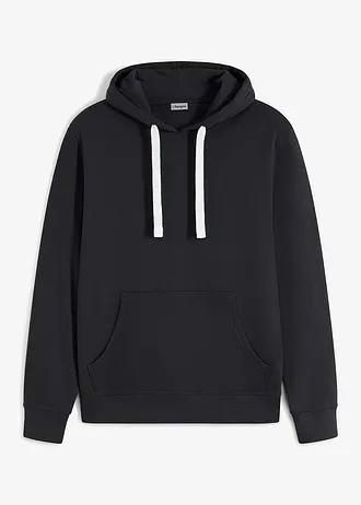 Mikina s kapucí, z čisté bavlny, barva: černá