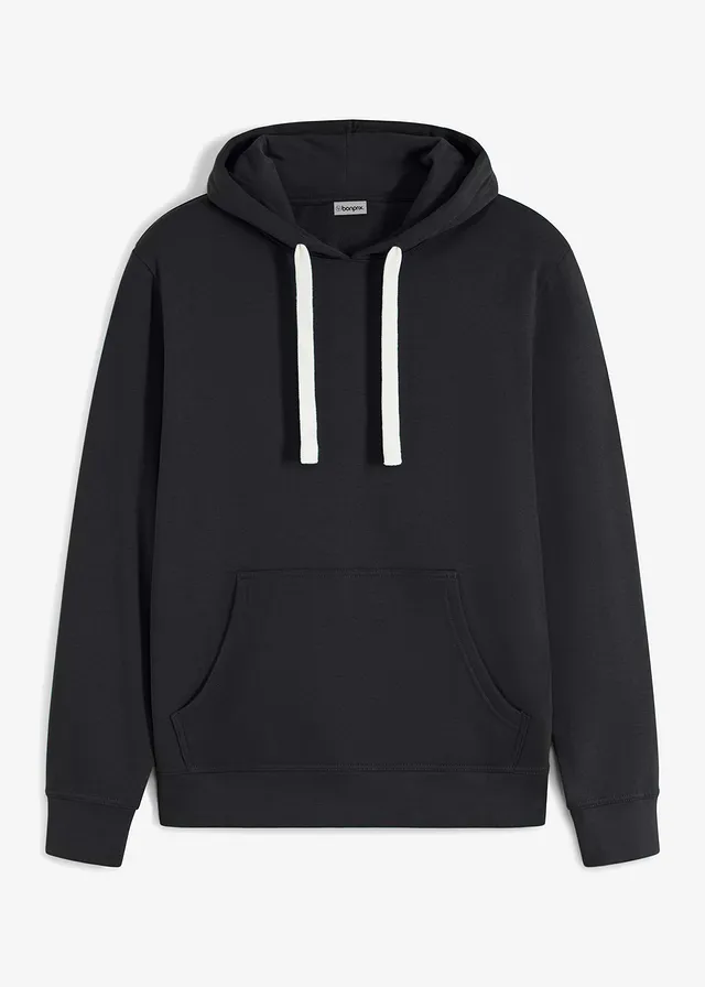 Hoodie van katoen, Kleur: zwart