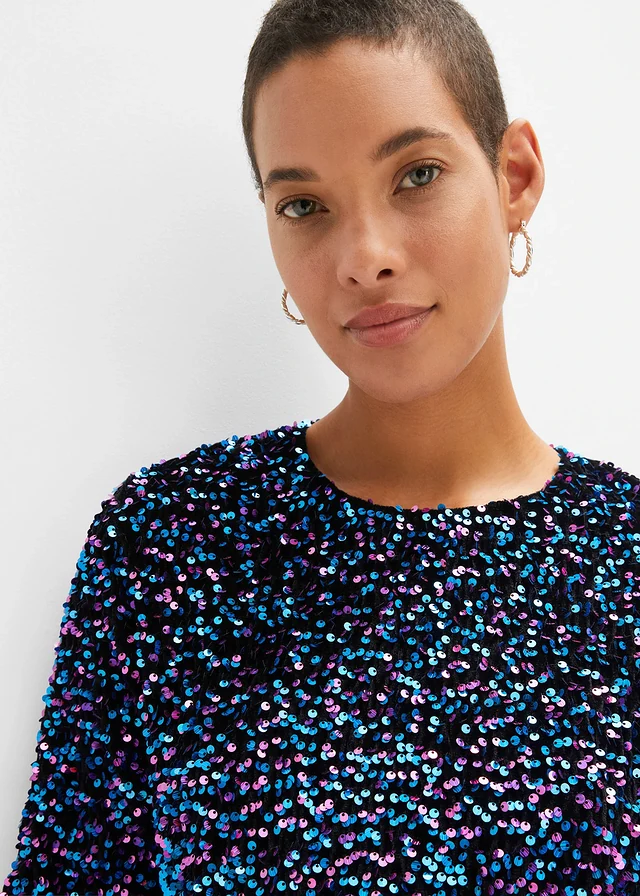 T-shirt à sequins • noir-magenta-turquoise • product-page.page-title-suffix