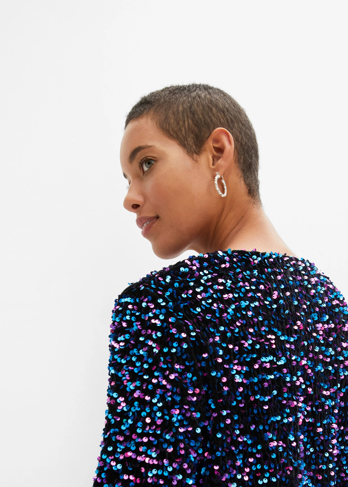 Tričko s pajetkami • černá /pink/tyrkysová • bonprix obchod