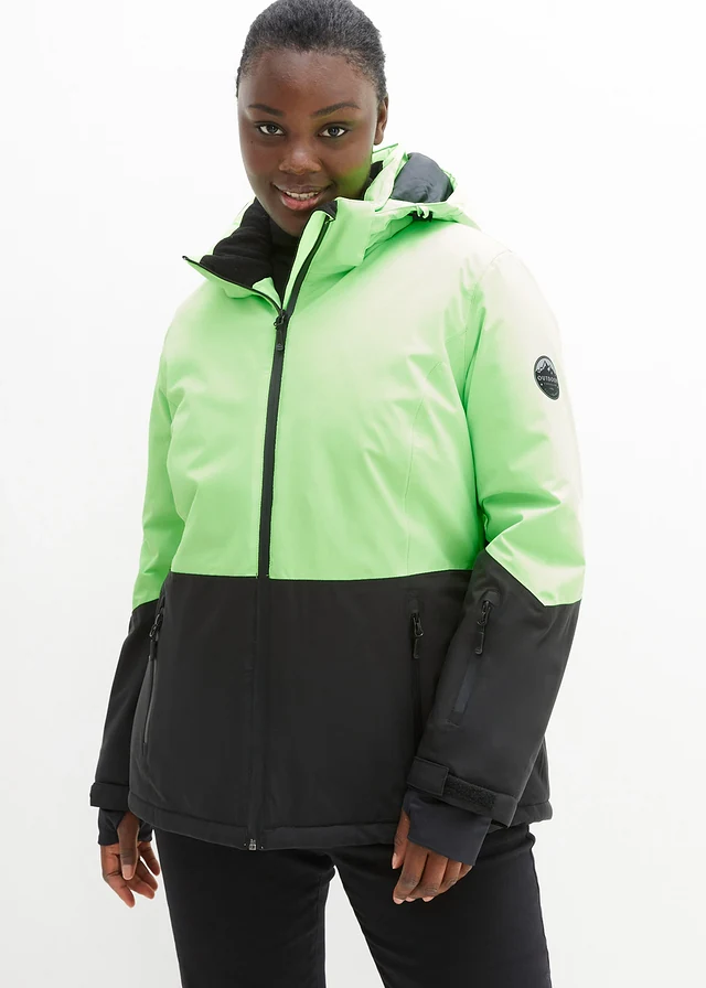 Veste de ski fonctionnelle étanche, Couleur: vert fluo / noir