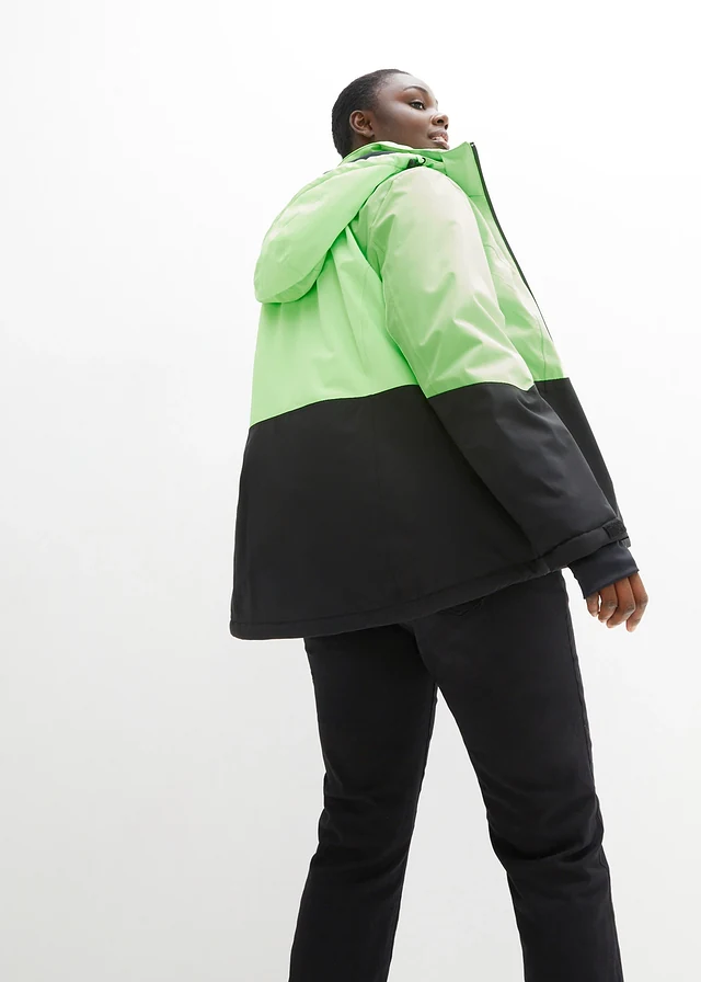 Veste de ski fonctionnelle étanche, Couleur: vert fluo / noir
