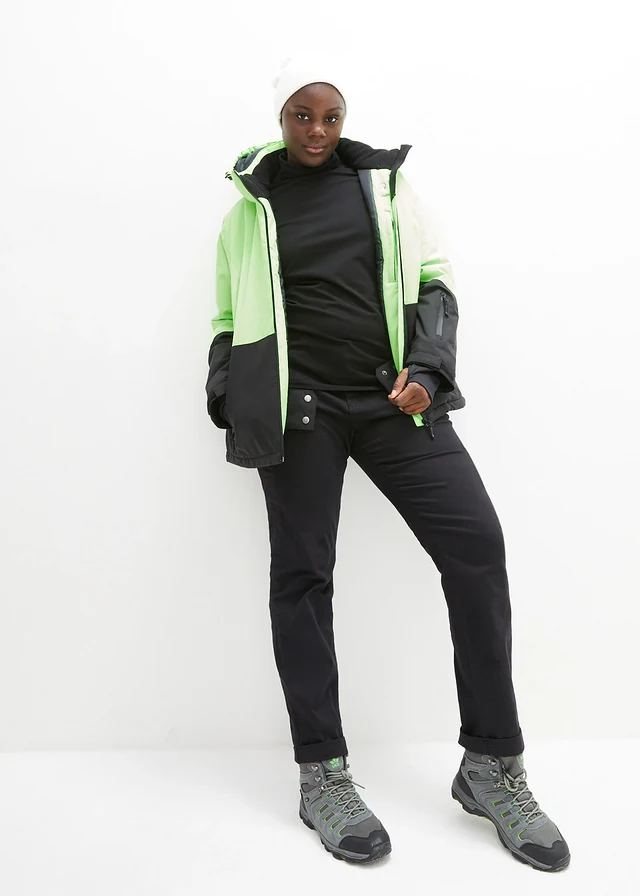 Veste de ski fonctionnelle étanche, Couleur: vert fluo / noir