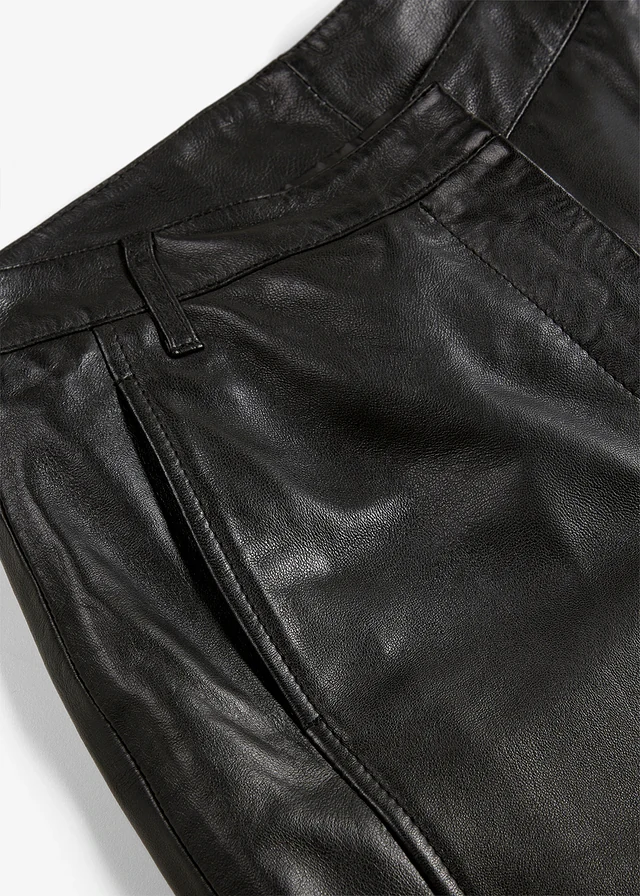 Pantalon large en cuir d’agneau nappa • noir • product-page.page-title-suffix