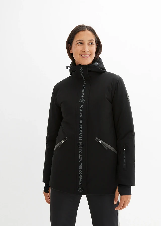 Outdoor ski-jas, waterdicht, Kleur: zwart