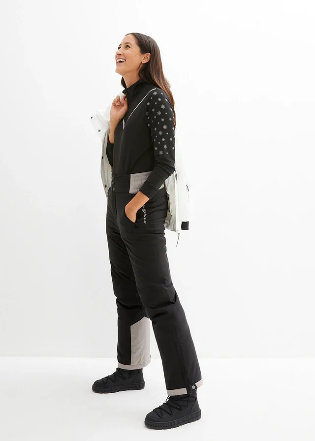 Outdoor thermo skibroek met high waist en comfortband, waterdicht, straight • zwart • product-page.page-title-suffix