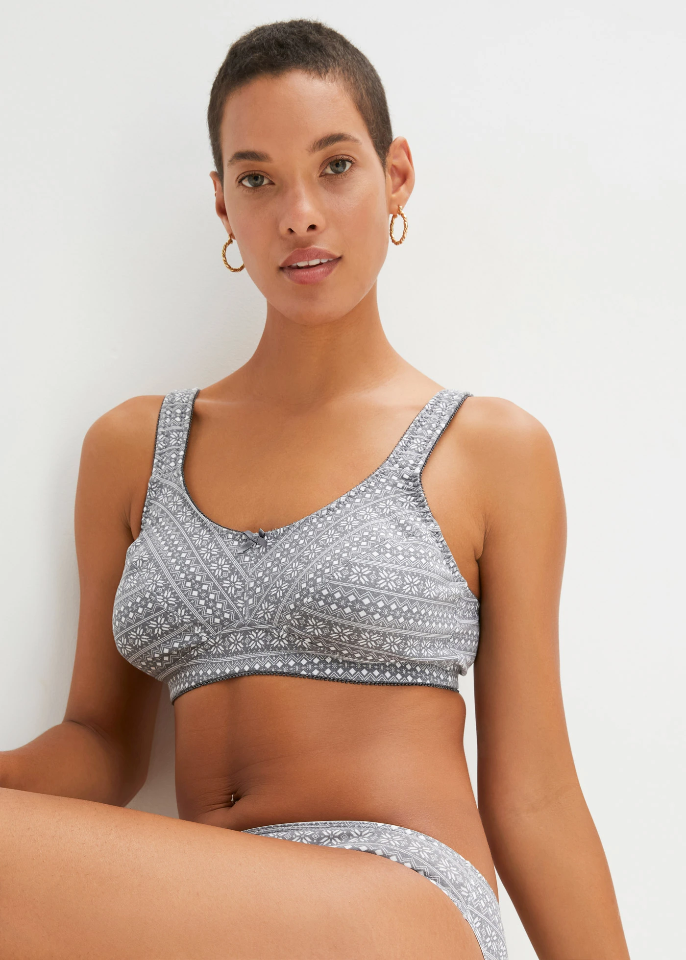 Podprsenka bez kostic s organickou bavlnou (2 ks v balení) • šedý melír-bílá + šedý melír • bonprix obchod