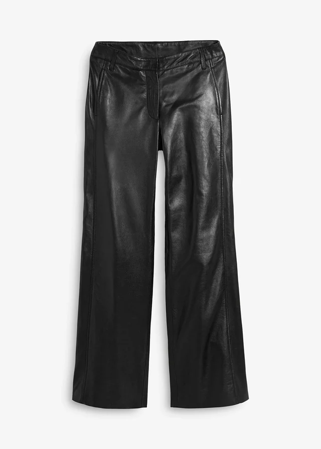 Pantalon large en cuir d’agneau nappa