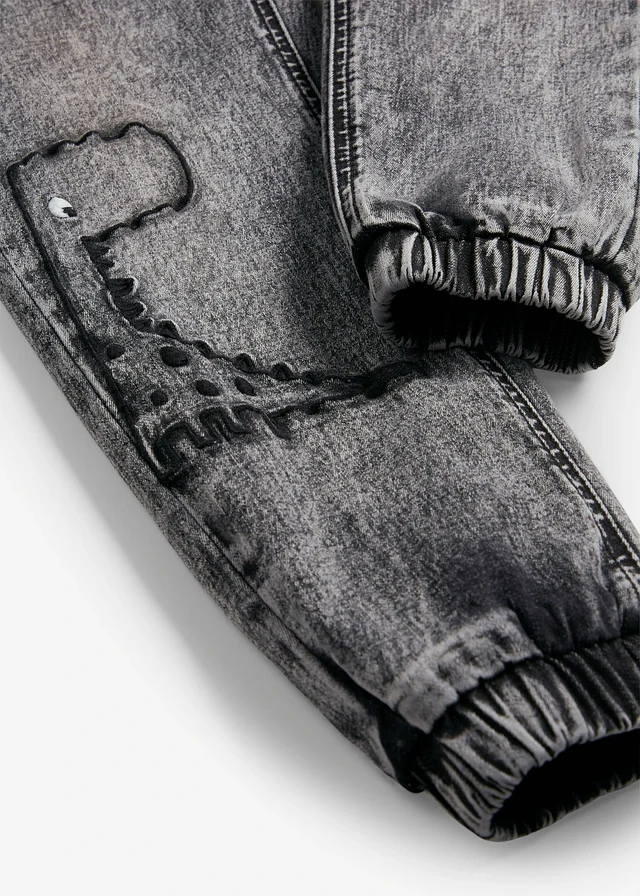 Jean jogger avec doublure thermique en jersey, regular • noir denim • product-page.page-title-suffix