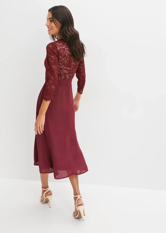 Robe en voile et dentelle • rouge érable • product-page.page-title-suffix