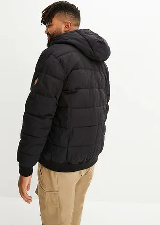Veste matelassée style blouson, Couleur: noir