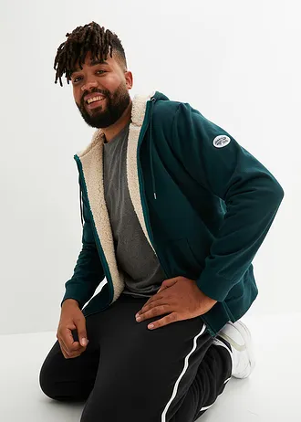 Termo mikina s hebkou flísovou podšívkou, barva: tmavě zelená