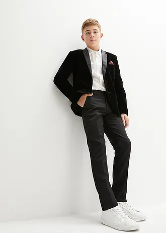 Costume 4 pièces avec chemise et cravate • noir/blanc • Boutique bonprix