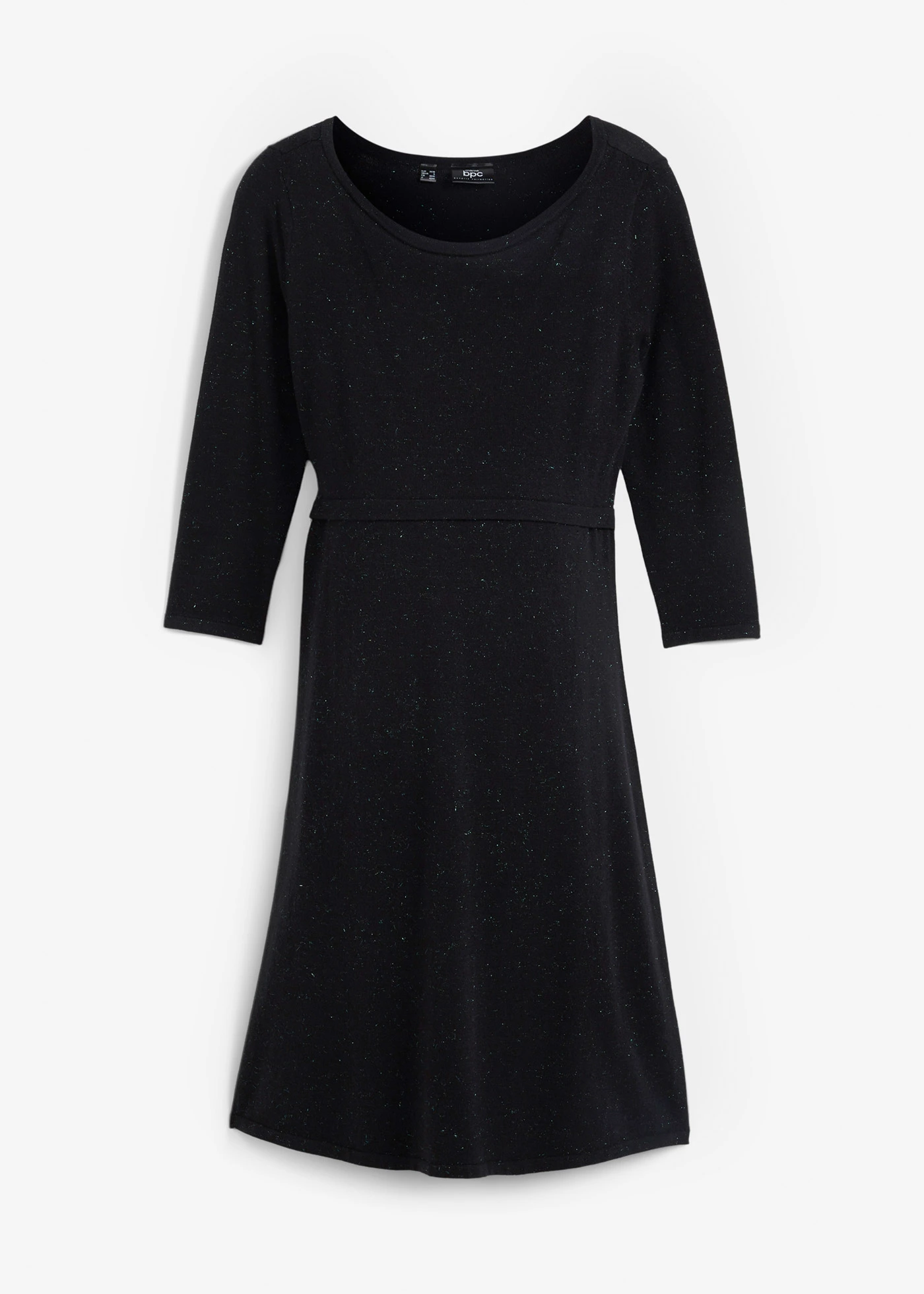 Těhotenské/kojicí pletené šaty s lesklým vláknem • černá • bonprix obchod