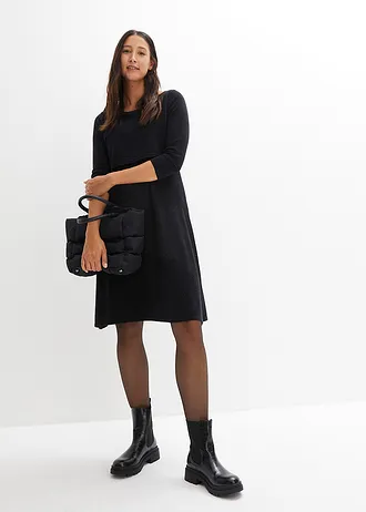 Těhotenské/kojicí pletené šaty s lesklým vláknem • černá • bonprix obchod