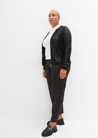 Blouson à sequins, Couleur: noir