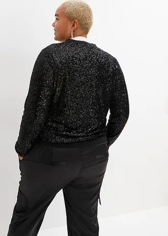 Blouson à sequins, Couleur: noir