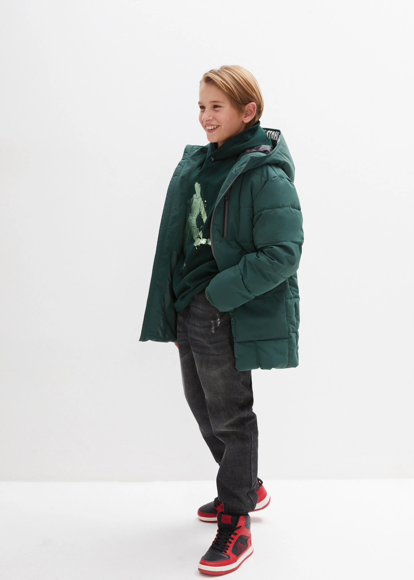 Hoodie van een zachte katoenmix • diepgroen • bonprix online shop