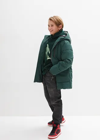 Sweat à capuche en coton mélangé • vert profond • Boutique bonprix